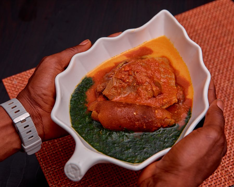 Banku with Crab Okro Stew